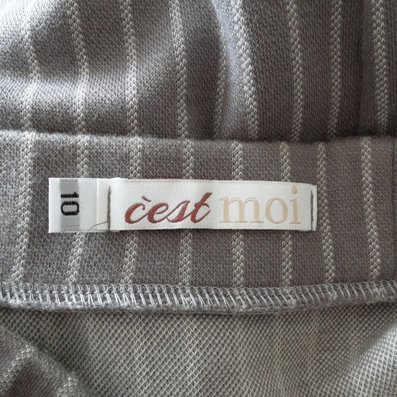 C'est moi Gray Pinstripe Skirt Size 10 - Picture 3 of 3
